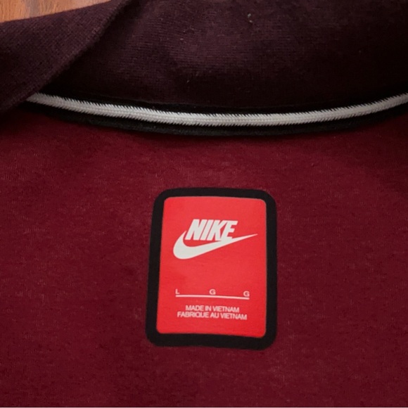 Nike Jacket Mens Size L Tech Varsity Bomber 3MM Full Zip Buttons Red - Picture 7 of 9